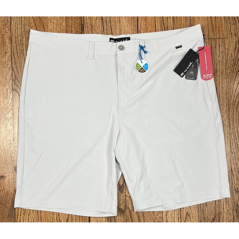 NWT Travis Mathew Prestige 777 Shorts Performance Golf Tech Gray Striped Sz 42‎